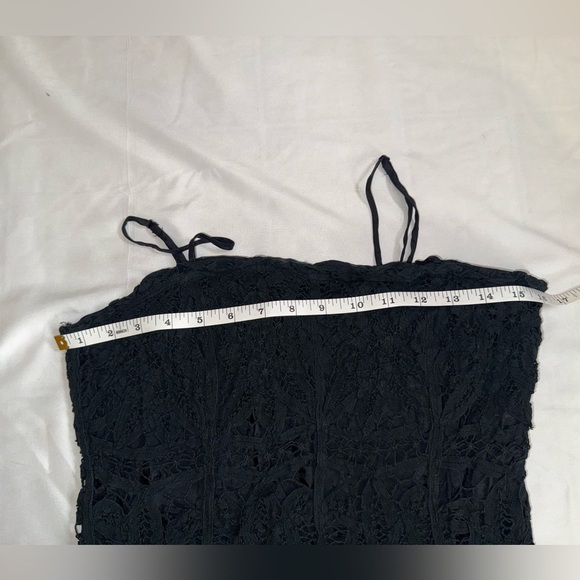Betsey Johnson Vintage 1990s Black Spaghetti Strap Lace Dress - Picture 5 of 6